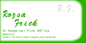 rozsa frick business card